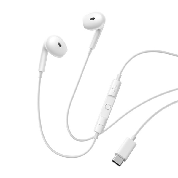 Baseus Encok CZ19 kabelová sluchátka do uší s mikrofonem USB-C bílá
