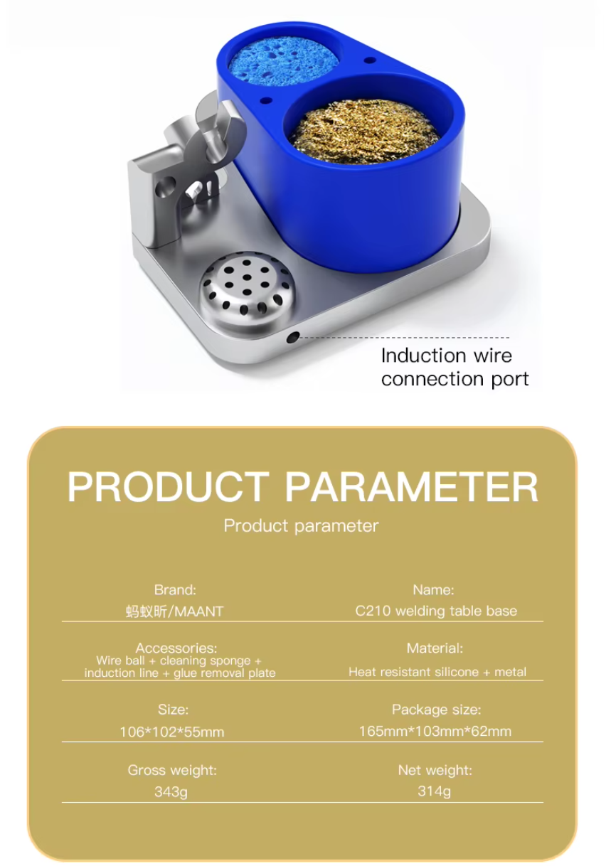 Maant C210 univerzální dvojitý stojánek- podložka pro čištění pájecích hrotů