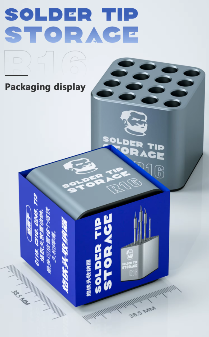 MECHANIC R16 hliníkový stojan – organizér a podložka na pájecí hroty