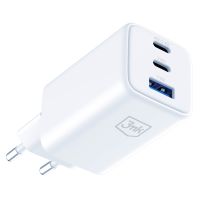 3mk Síťová nabíječka 65W – Hyper GaN Charger PD QC 4.0 PPS 2× USB-C + USB-A bílá