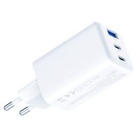 3mk Síťová nabíječka 65W – Hyper GaN Charger PD QC 4.0 PPS 2× USB-C + USB-A bílá