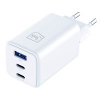 3mk Síťová nabíječka 65W – Hyper GaN Charger PD QC 4.0 PPS 2× USB-C + USB-A bílá