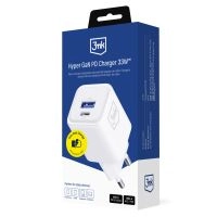 3mk Síťová nabíječka 33W – Hyper GaN Charger PD QC 4.0 PPS USB-C + USB-A bílá