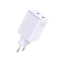 3mk Síťová nabíječka 45W – Hyper GaN Charger PD QC 4.0 PPS 2× USB-C bílá