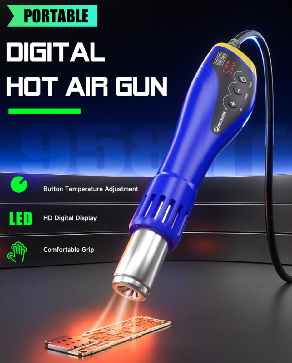 MECHANIC 958HT přenosná digitální horkovzdušná pistole s výkonem 600 W