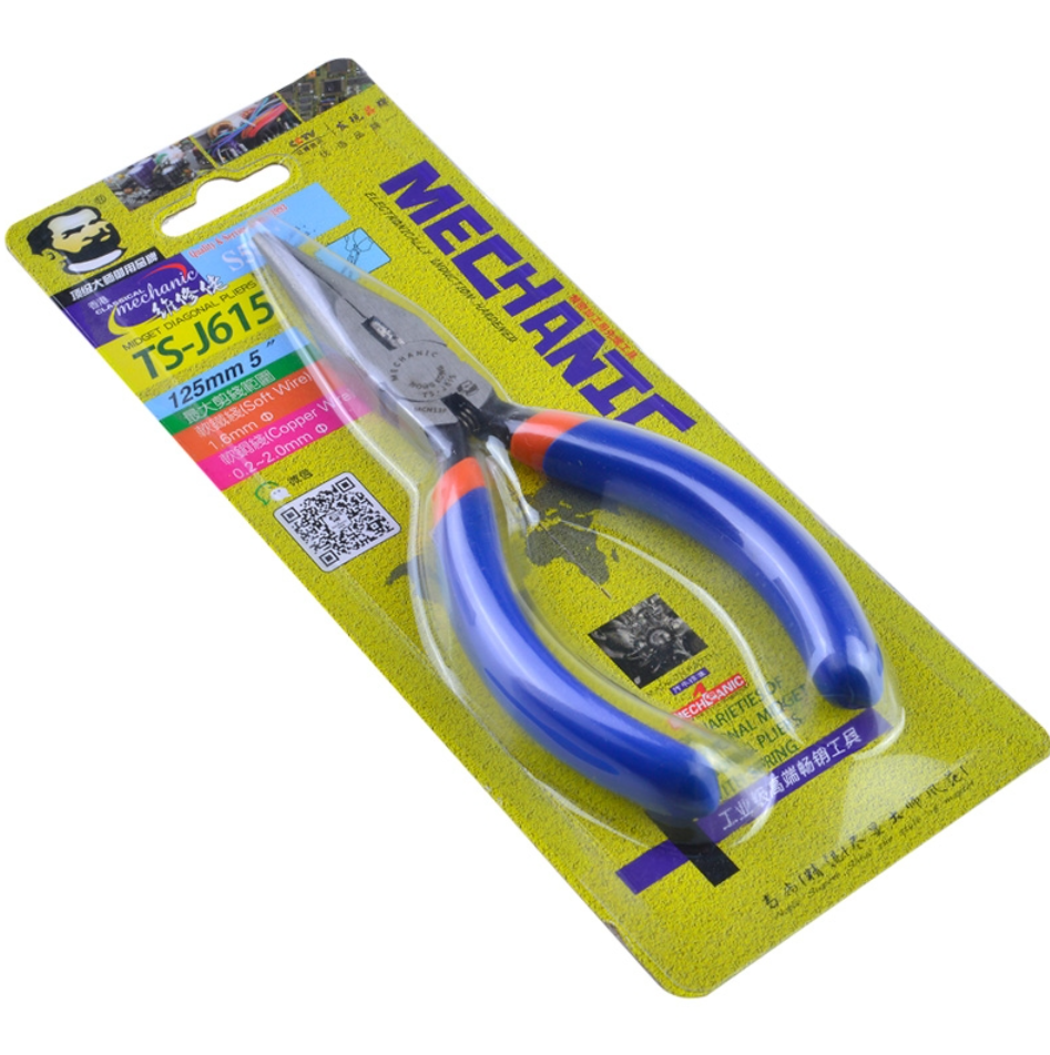 MECHANIC TS-J615 precizní rovné dlouhé kleště - štípací kleště 125 mm