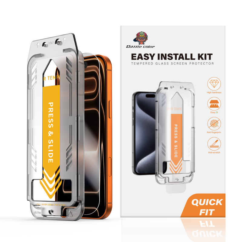 Ochranné tvrzené sklo iPhone 17 9H HD Clear 0,33 mm Full Glue s aplikátorem 2 ks.