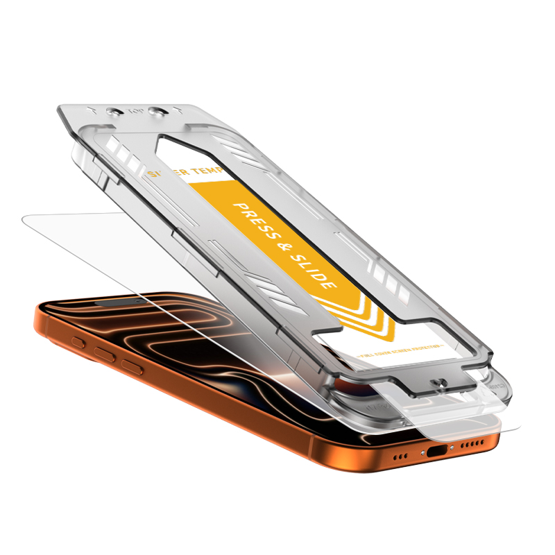 Ochranné tvrzené sklo iPhone 17 Pro 9H HD Clear 0,33 mm Full Glue s aplikátorem 2 ks.