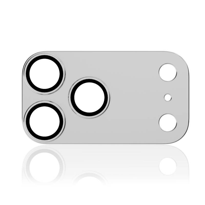 Ochranný kryt objektivu fotoaparátu - hliníkový kryt + tvrzené sklo pro fotoaparát iPhone 17 Pro stříbrný