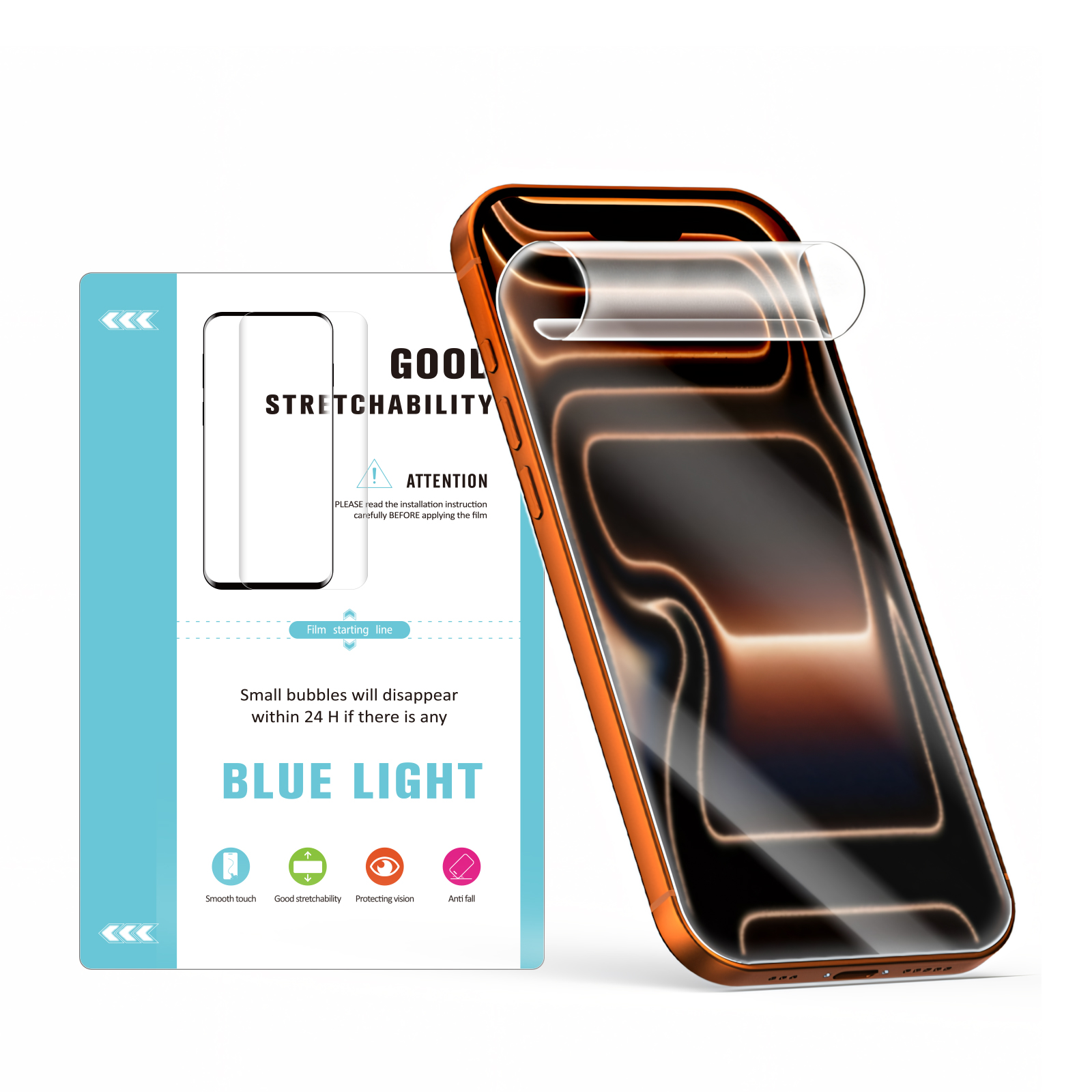 TPU Blue Light Filter 150µm - Ochranná fólie pro plotr s modrým filtrem 4vrstvá - úzká 180×120 mm