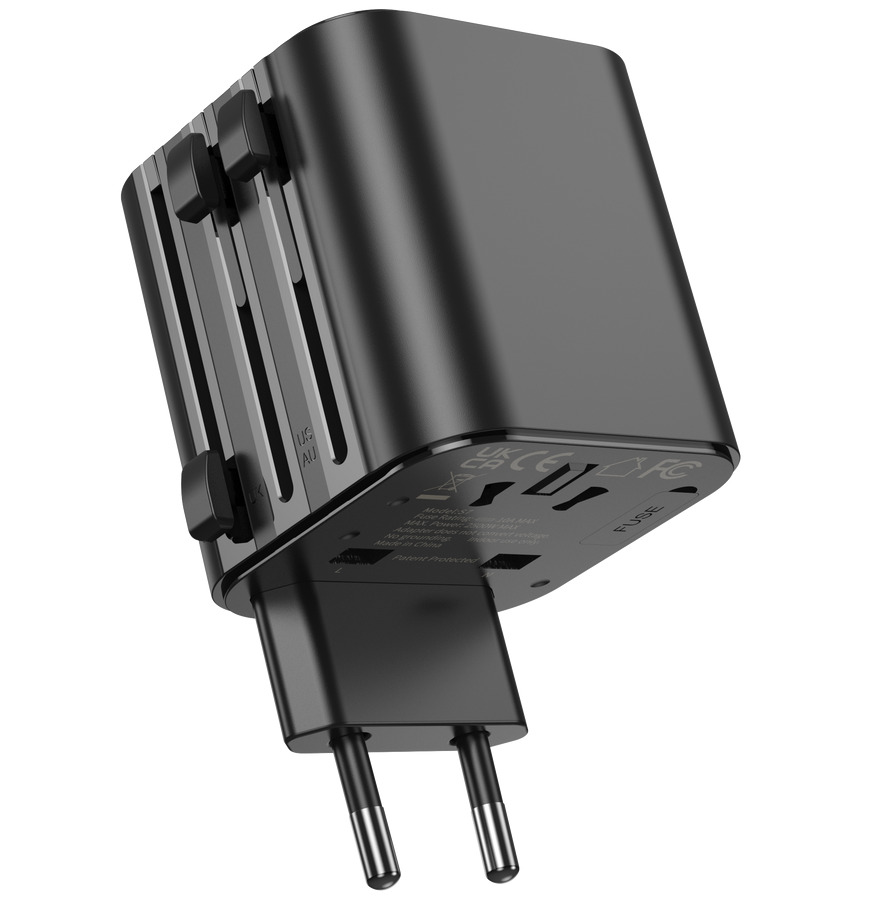 JELLICO Univerzální cestovní adaptér S7 Max 2500W černý