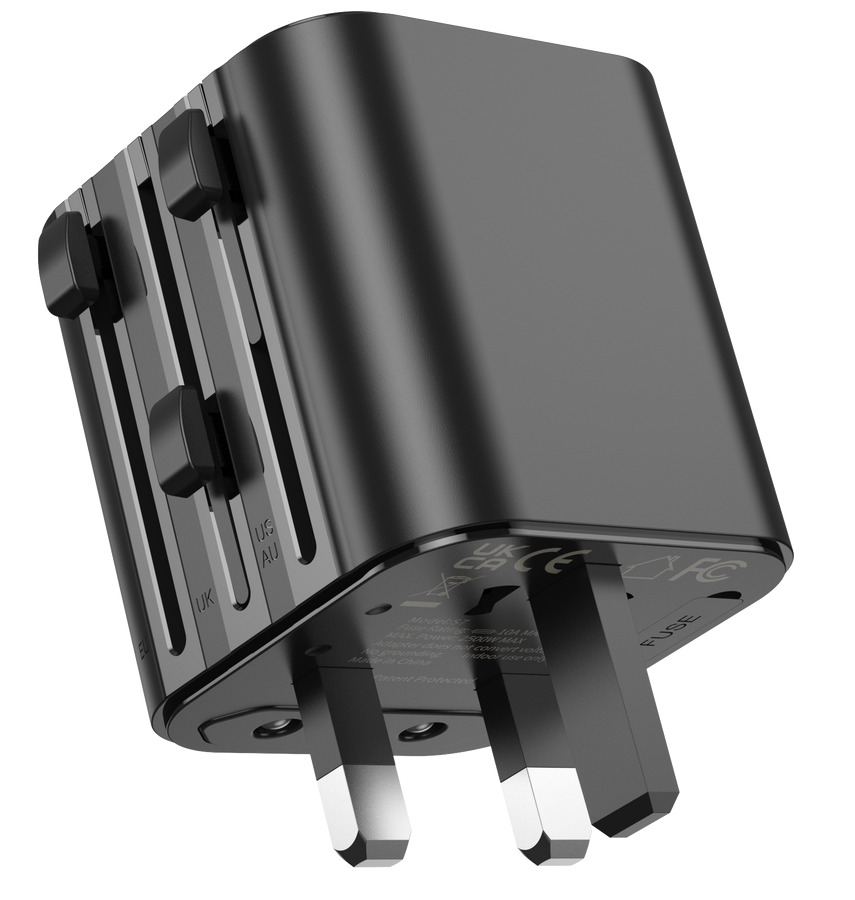 JELLICO Univerzální cestovní adaptér S7 Max 2500W černý