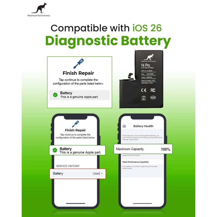 Baterie iPhone 15 Pro 3274 mAh programovatelná