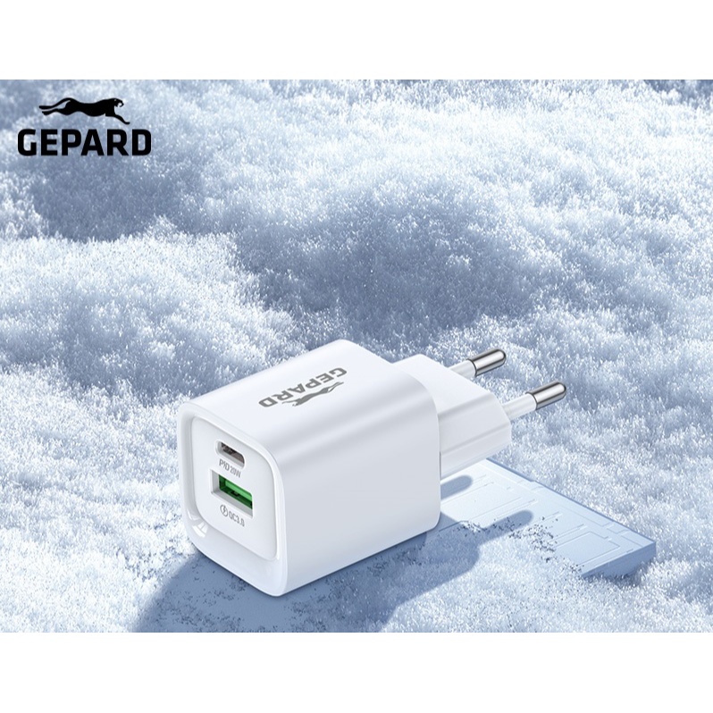 GEPARD síťová nabíječka PD 20W USB-C - USB-A Power Delivery bílá