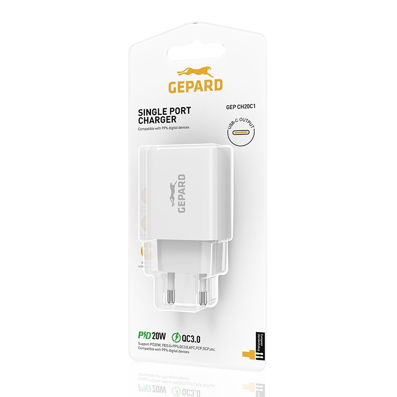 GEPARD síťová nabíječka USB-C Power Delivery 20W