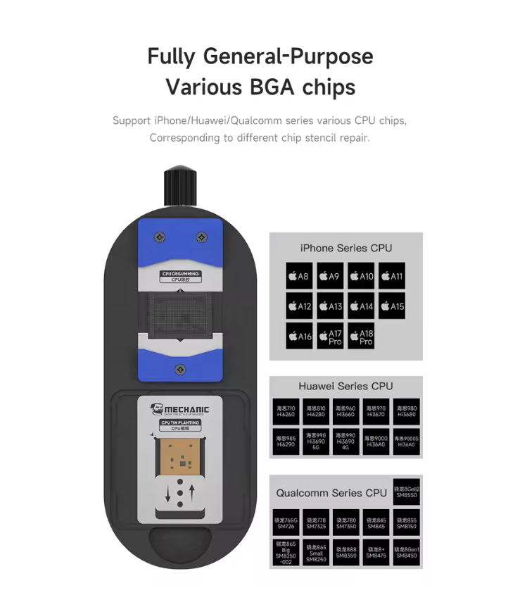 MECHANIC MagTin X magnetická platforma 2v1 pro odstraňování lepidla a tónování CPU