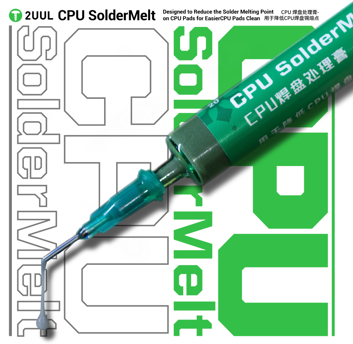 2UUL SolderMelt SC20 Tavidlo pro snadnější čištění pájecích plošek CPU - 2x jehla