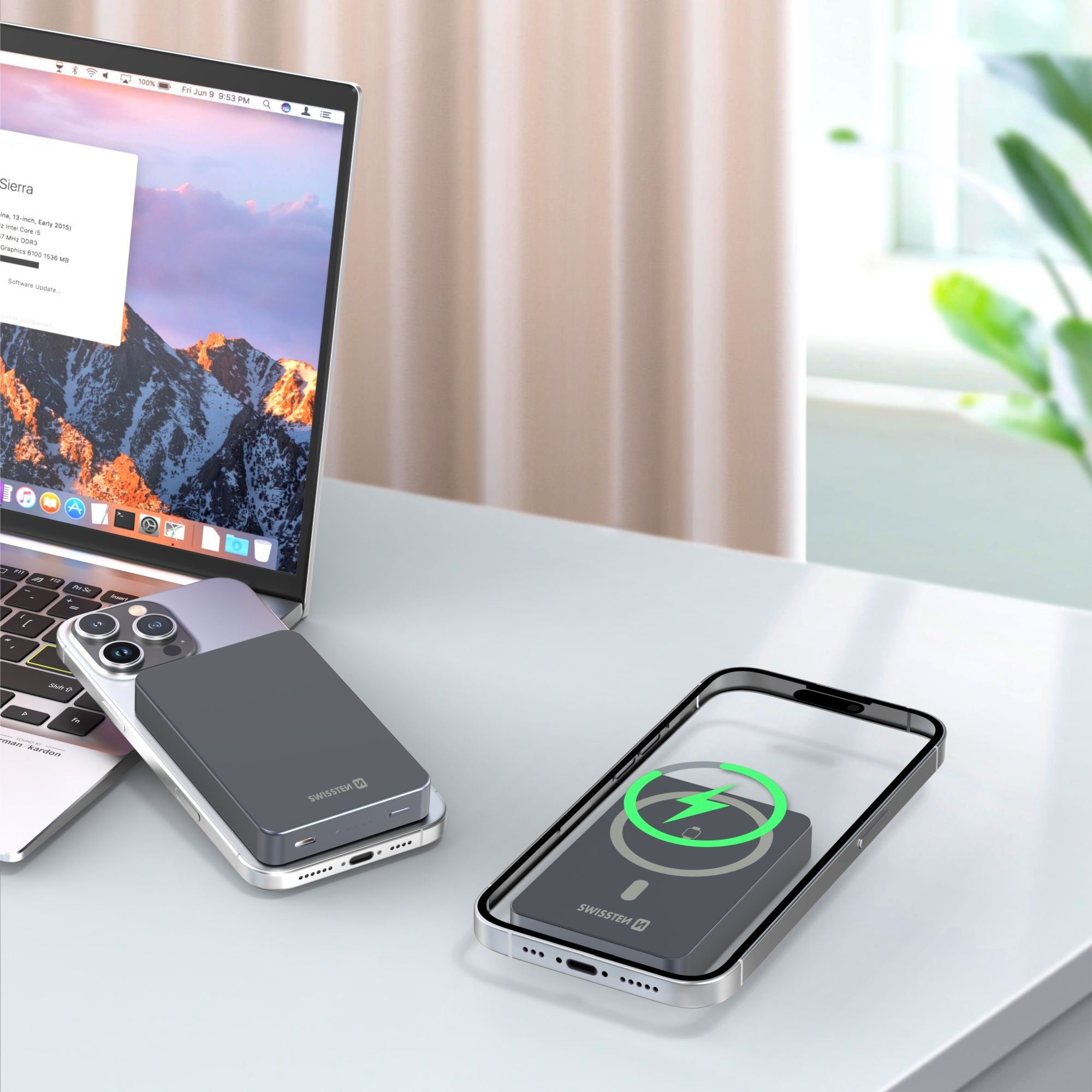 Swissten powerbanka iPhone Magsafe 10 000 mAh s bezdrátovým nabíjením s výkonem až 20W