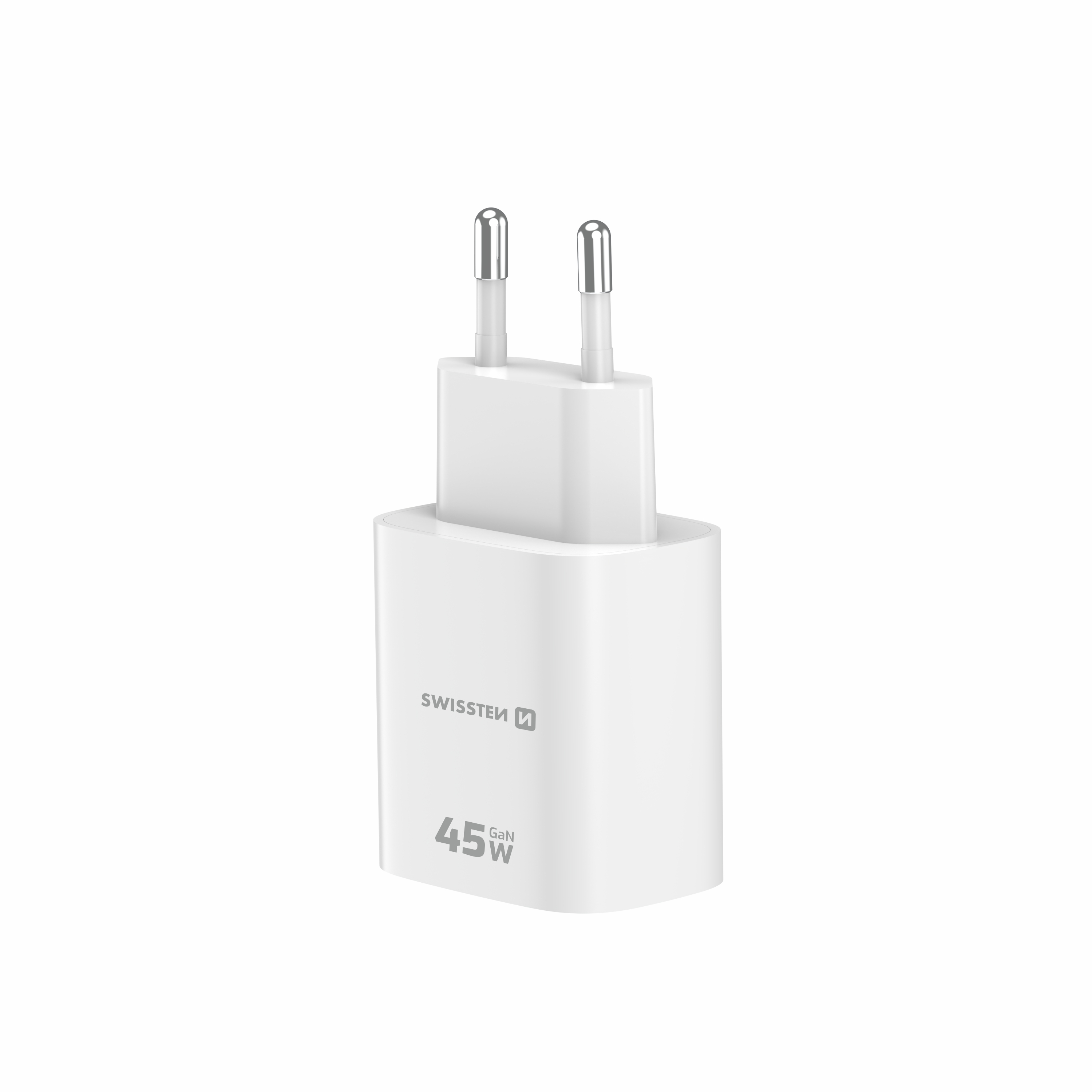 SWISSTEN EDGE GaN síťová nabíječka USB-C + USB-A 45W – Power Delivery i pro notebooky