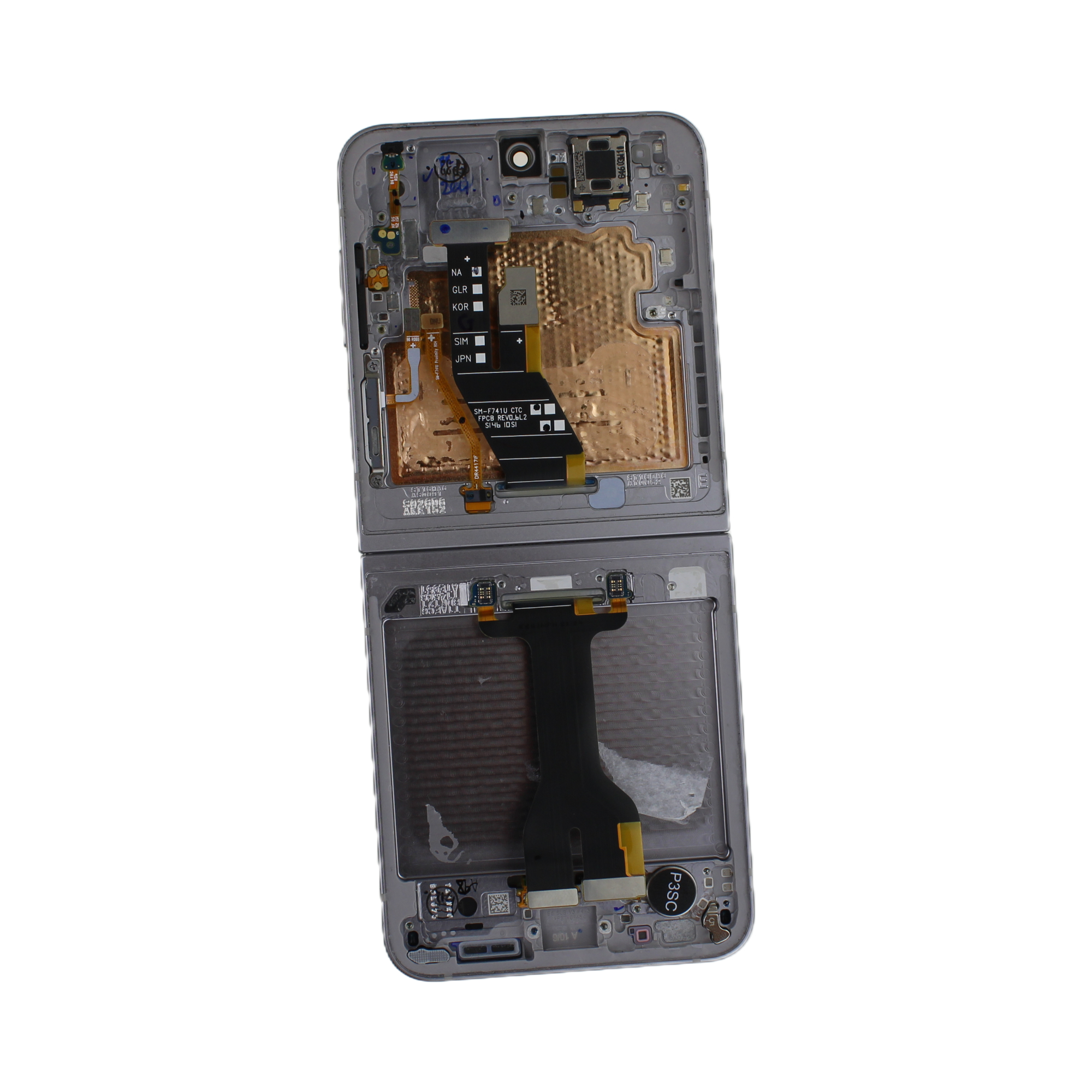 Originál LCD + Dotyková vrstva Samsung SM-F741 Galaxy Z Flip 6 stříbrná demontovaný dil