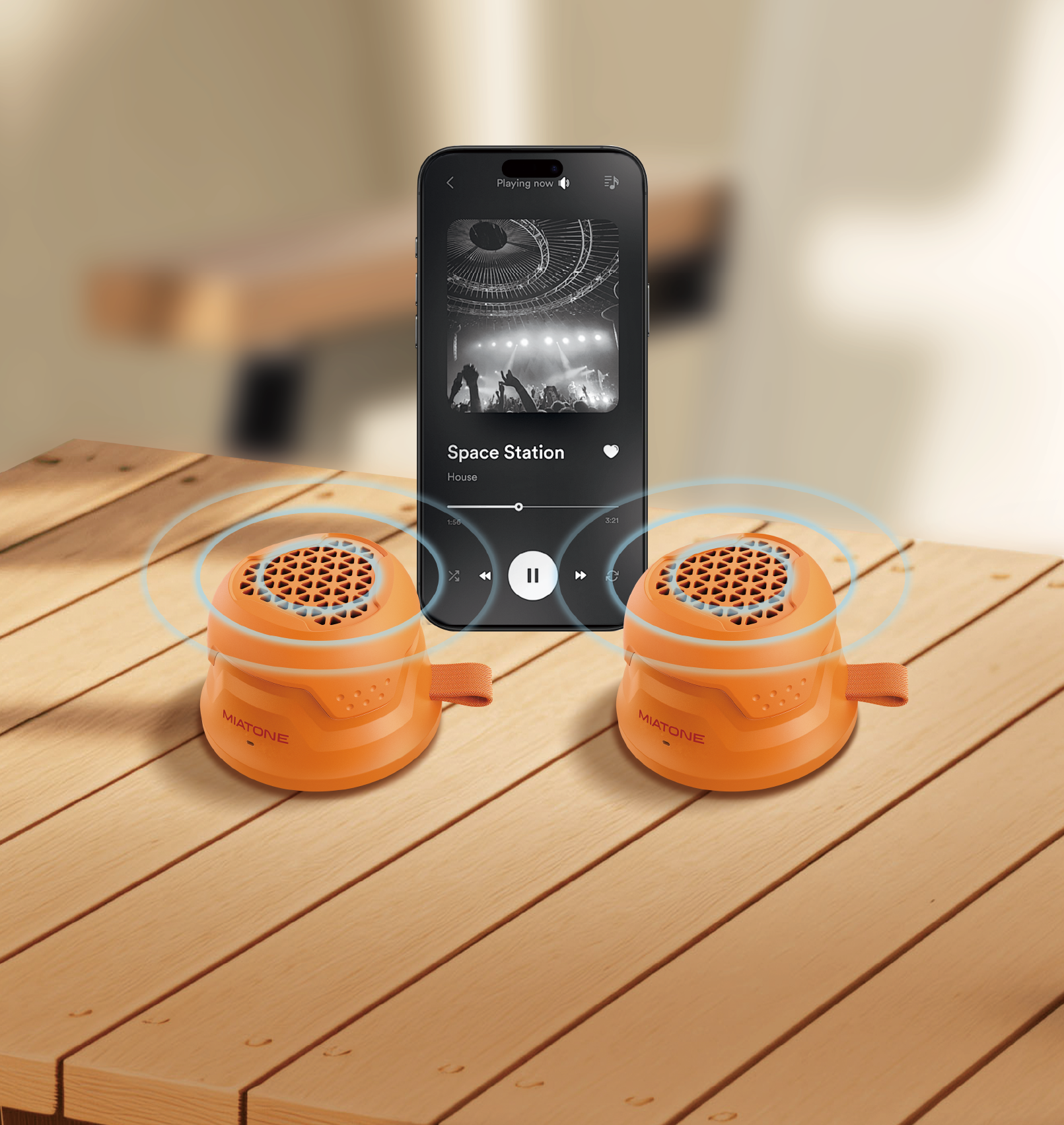 Miatone MagRover IP66 vodotěsný bluetooth magnetický reproduktor s MagSafe oranžový