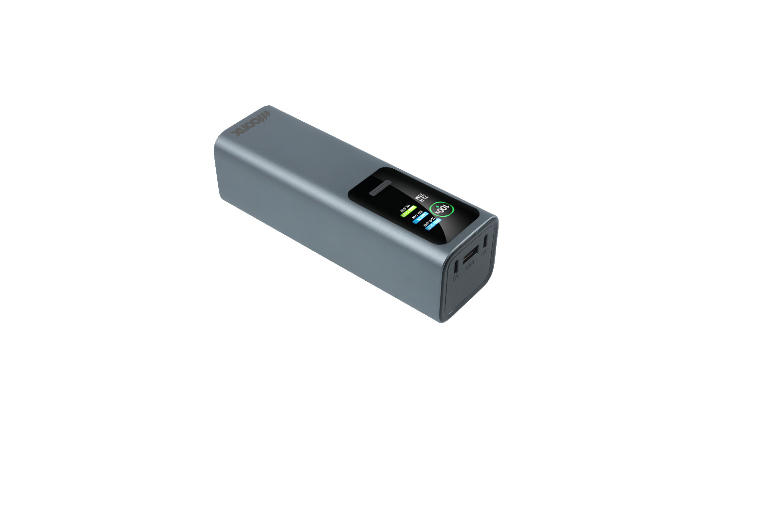 MOONX powerbanka MP07 30 000 mAh PD 165W 2 x USB-C + 1 x USB QC3.0 22.5W stříbrná