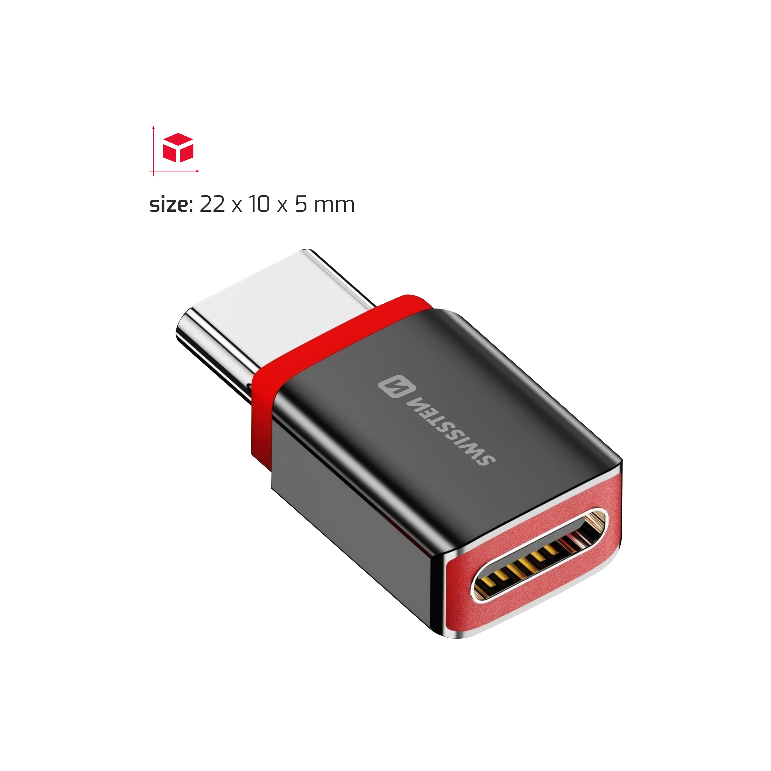 SWISSTEN DataGuard nabíjecí adaptér s blokací dat USB-C - USB-C černý