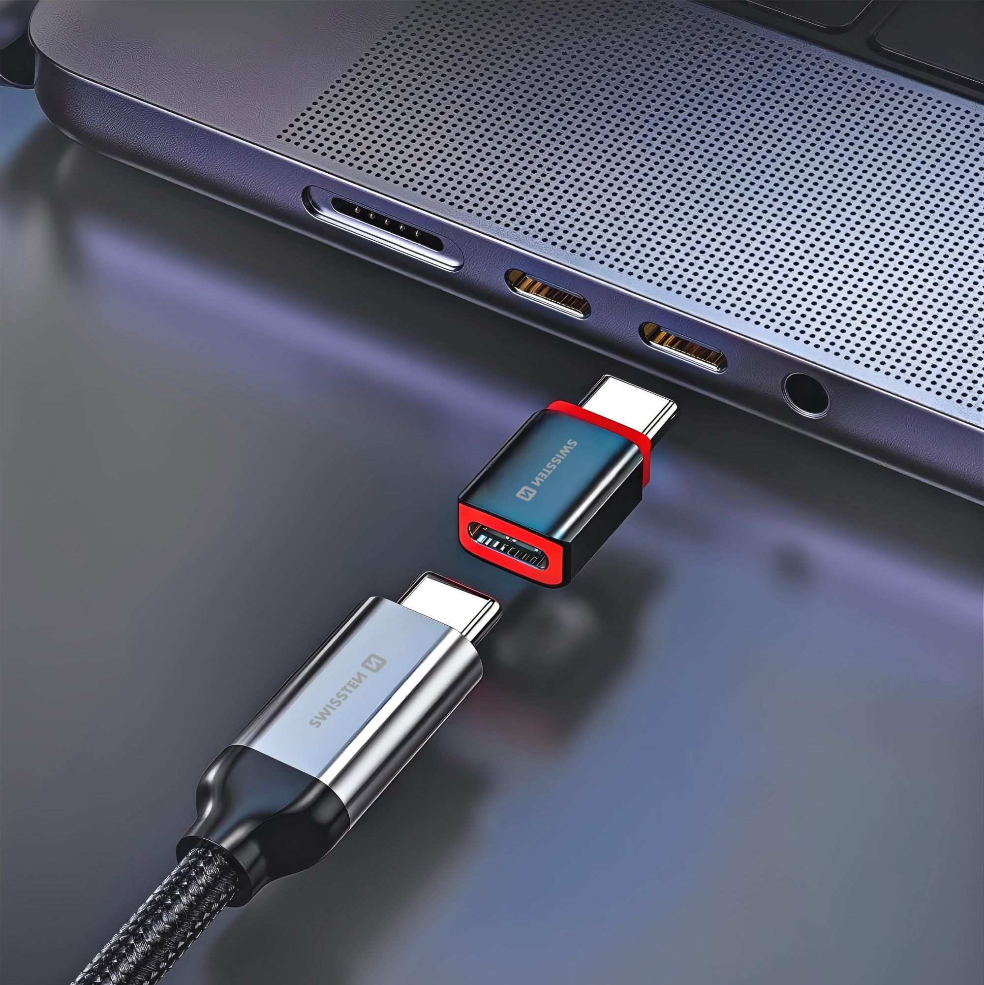 SWISSTEN DataGuard nabíjecí adaptér s blokací dat USB-C - USB-C černý