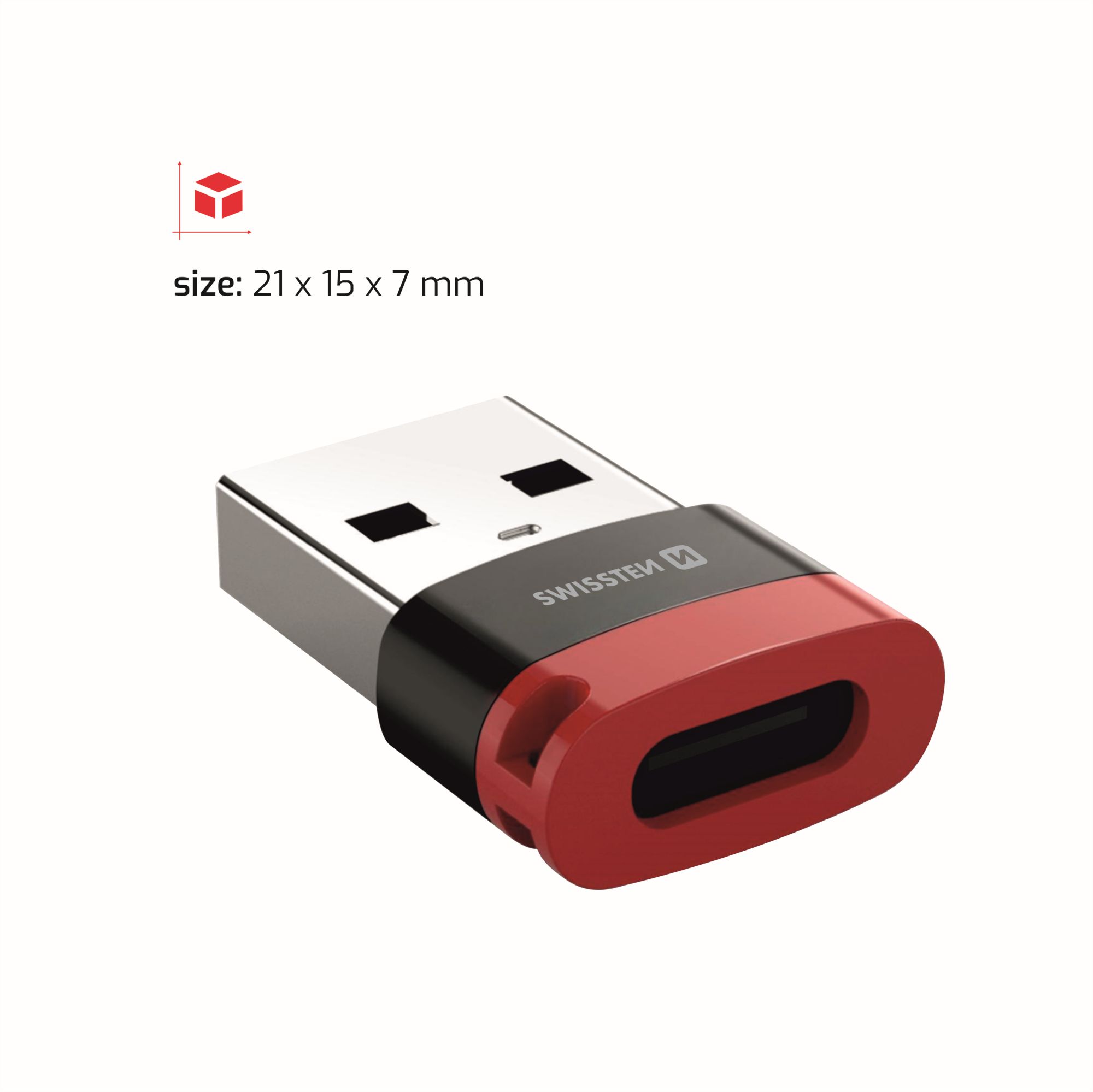 SWISSTEN DataGuard nabíjecí adaptér s blokací dat USB-A - USB-C černý