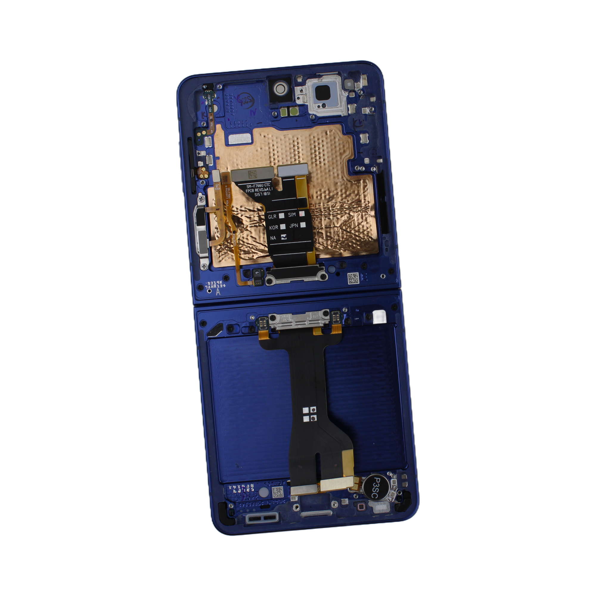 Originál LCD + Dotyková vvrstva Samsung Galaxy Z Flip 7 SM-F766 modrý demontovaný díl