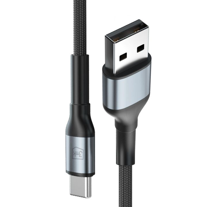 3mk Hyper Cable N-SERIES – USB-A / USB-C kabel 18 W 2 m černý