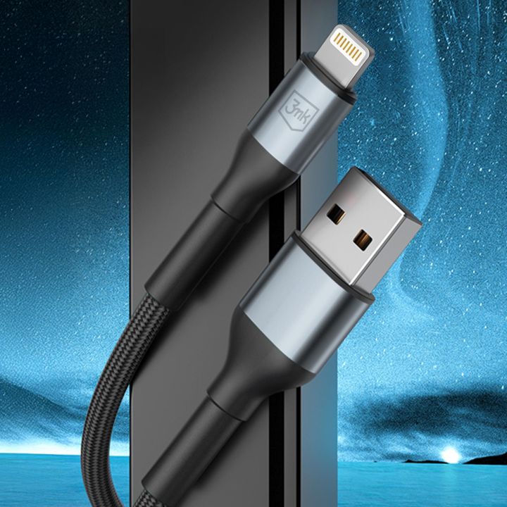 3mk Hyper Cable N-SERIES – USB-A / Lightning kabel 12 W 2 m černý