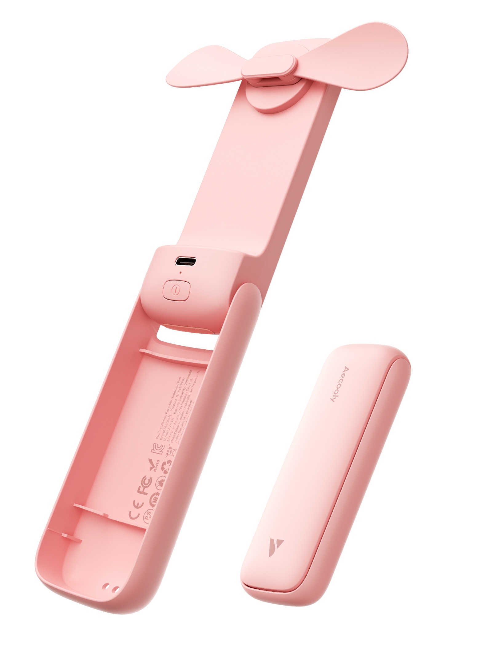 Aecooly kapesní skládací ruční ventilátor Pocket 01 PF01 růžový