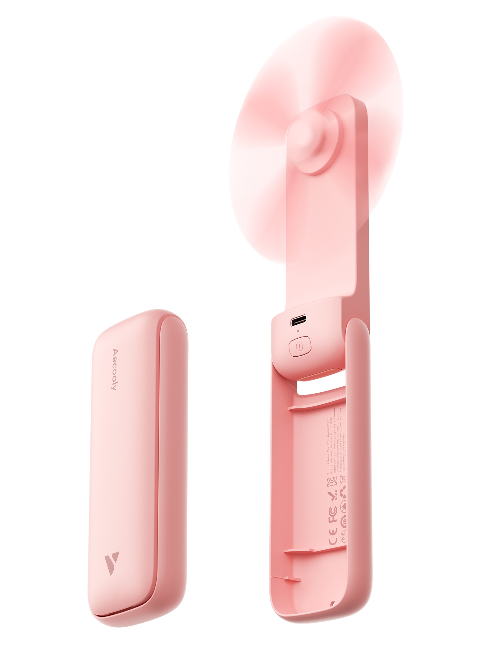 Aecooly kapesní skládací ruční ventilátor Pocket 01 PF01 růžový
