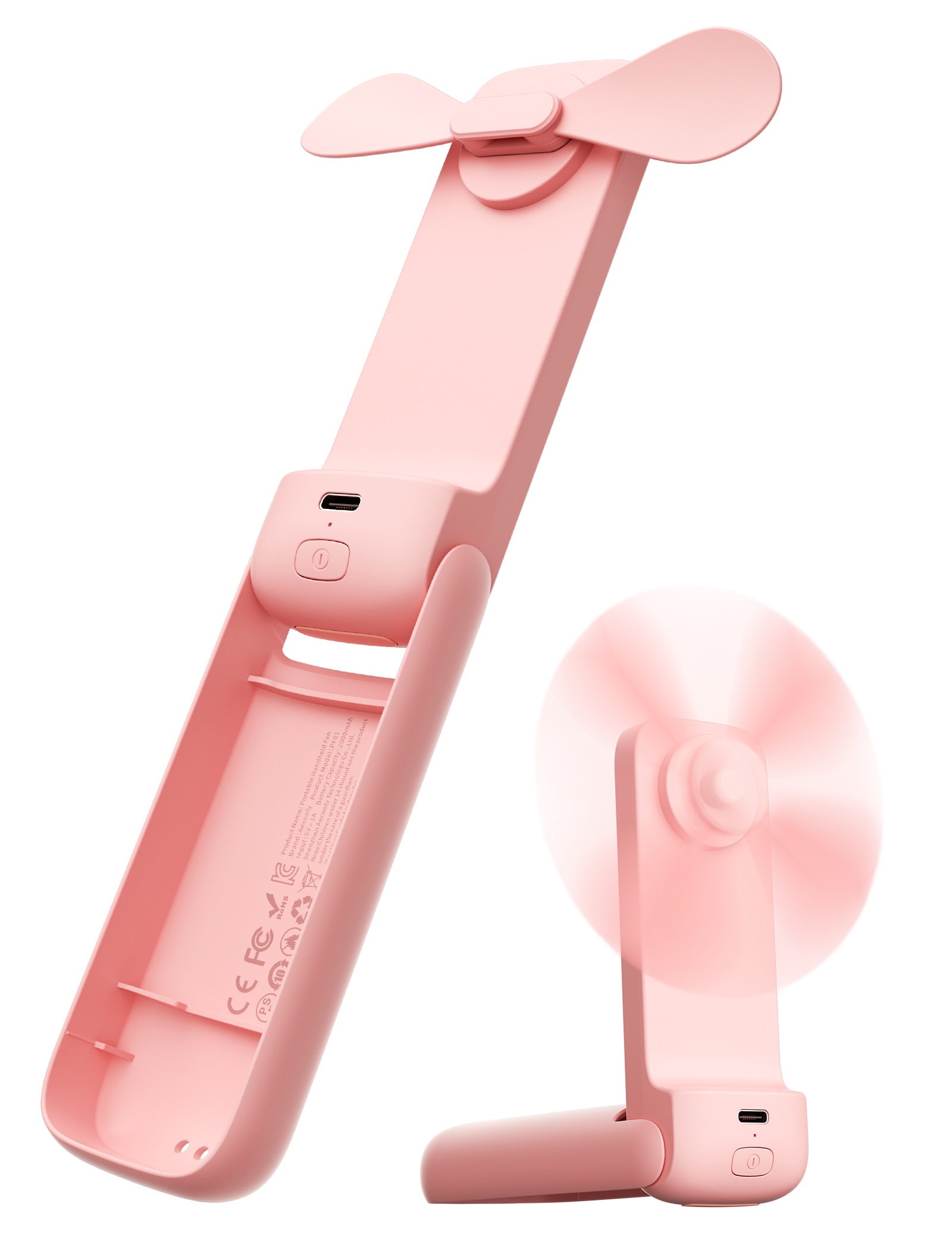 Aecooly kapesní skládací ruční ventilátor Pocket 01 PF01 růžový