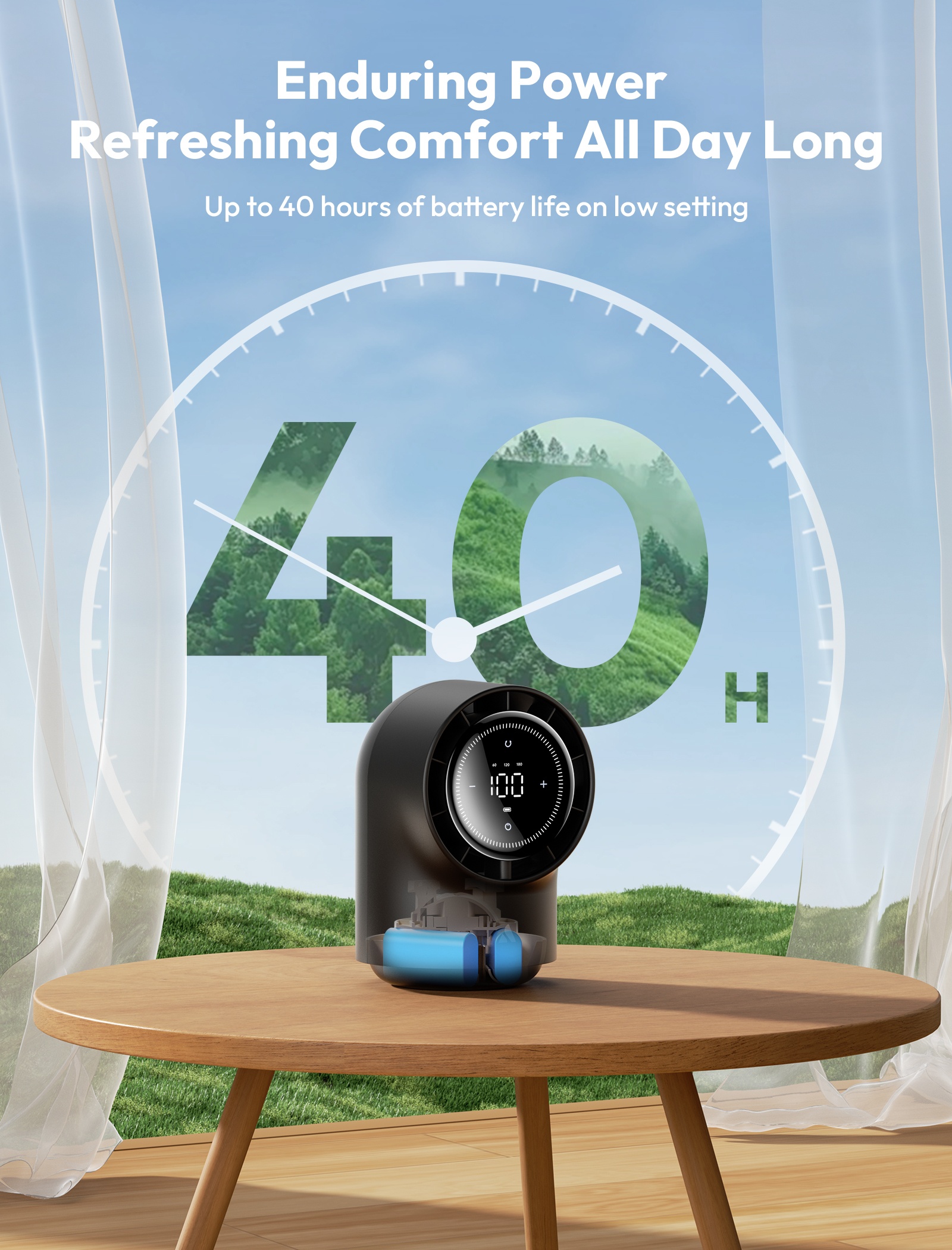 Aecooly stolní USB ventilátor s oscilací Chic 01 TB01 černý