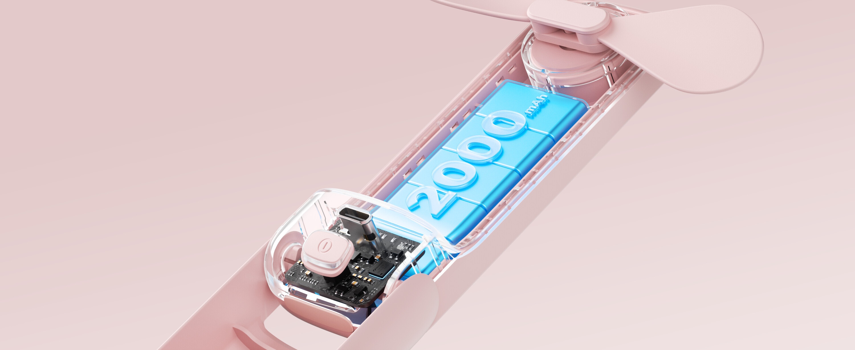 Aecooly Pocket 01 PF01 – Skládací kapesní ruční ventilátor 2000 mAh béžový