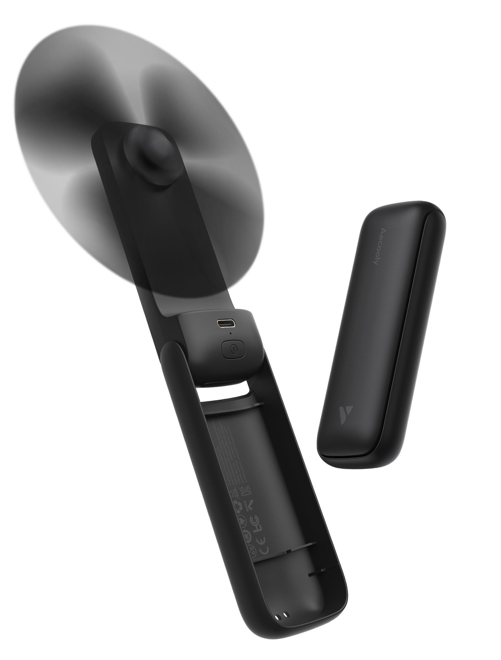 Aecooly Pocket 01 PF01 – Skládací kapesní ruční ventilátor 2000 mAh černý