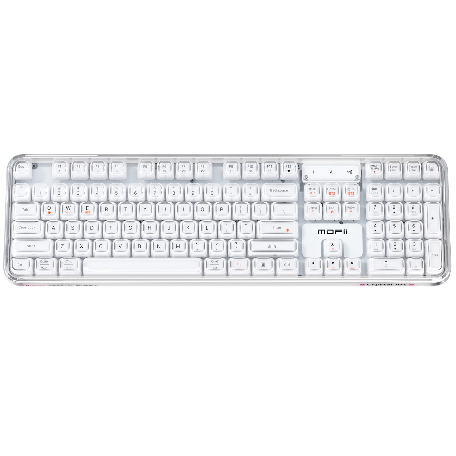Mofii bezdrátová RGB klávesnice Crystal Arc SK-708CTM bílá