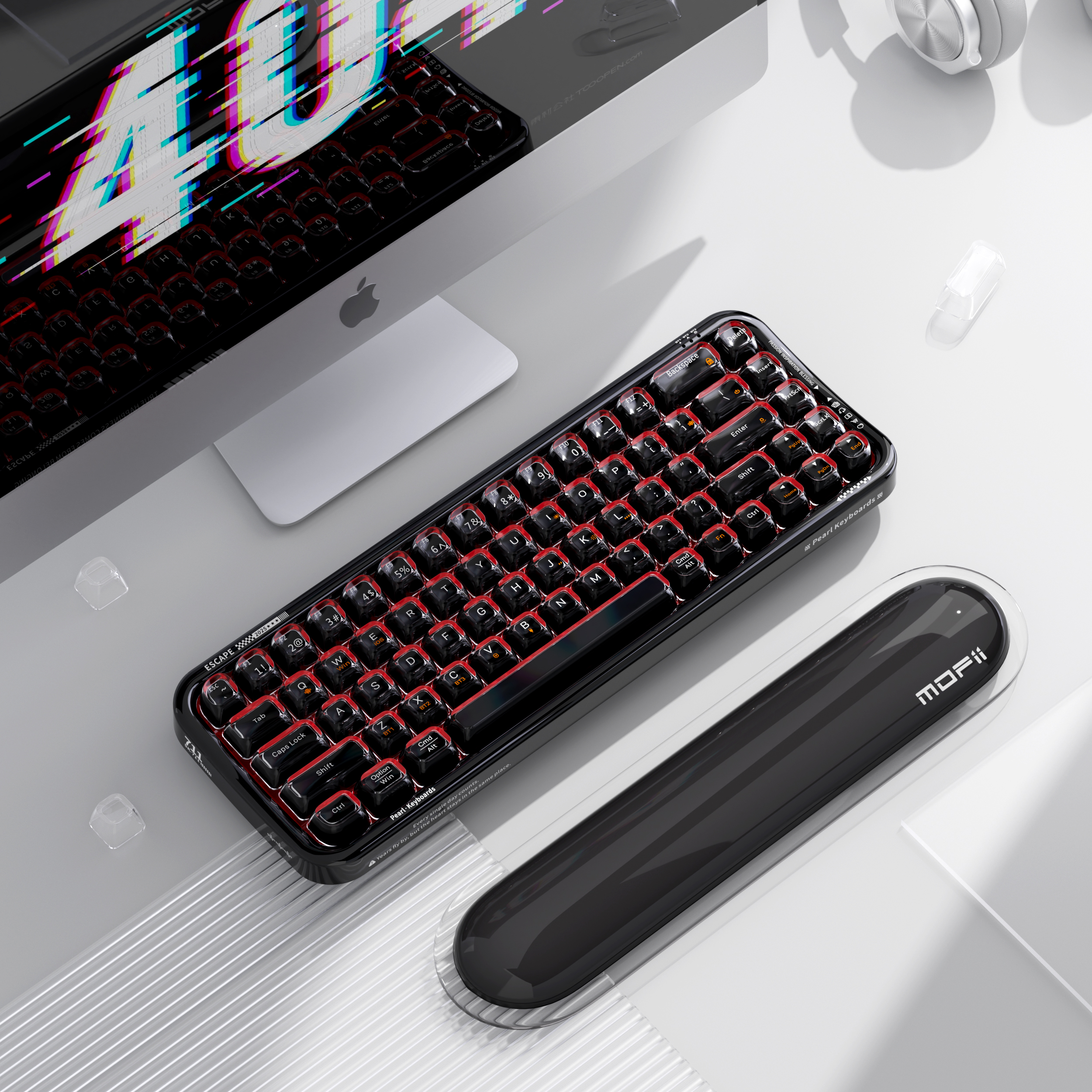 Mofii kompaktní bezdrátová RGB klávesnice Pearl SK-711CTM černá