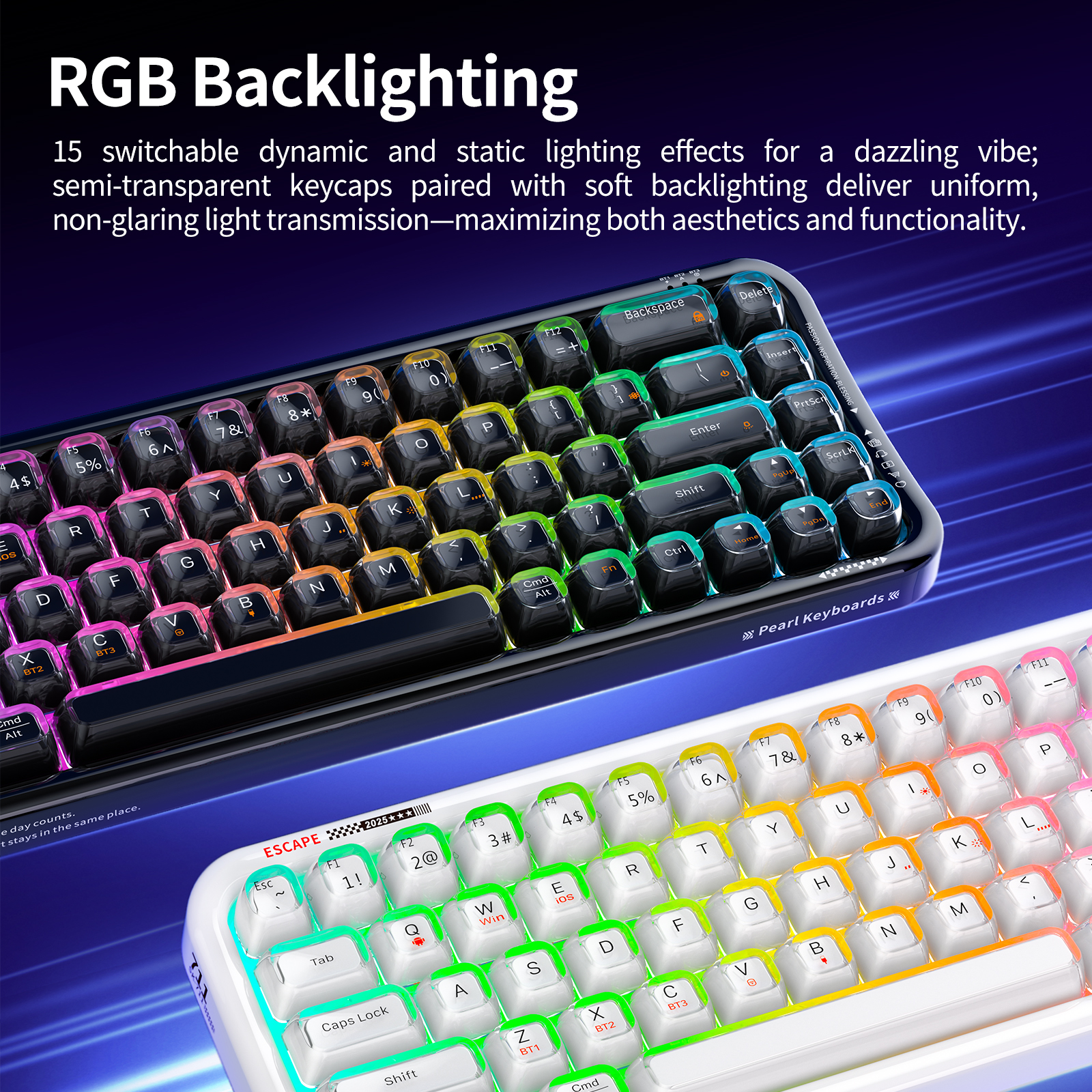 Mofii kompaktní bezdrátová RGB klávesnice Pearl SK-711CTM černá