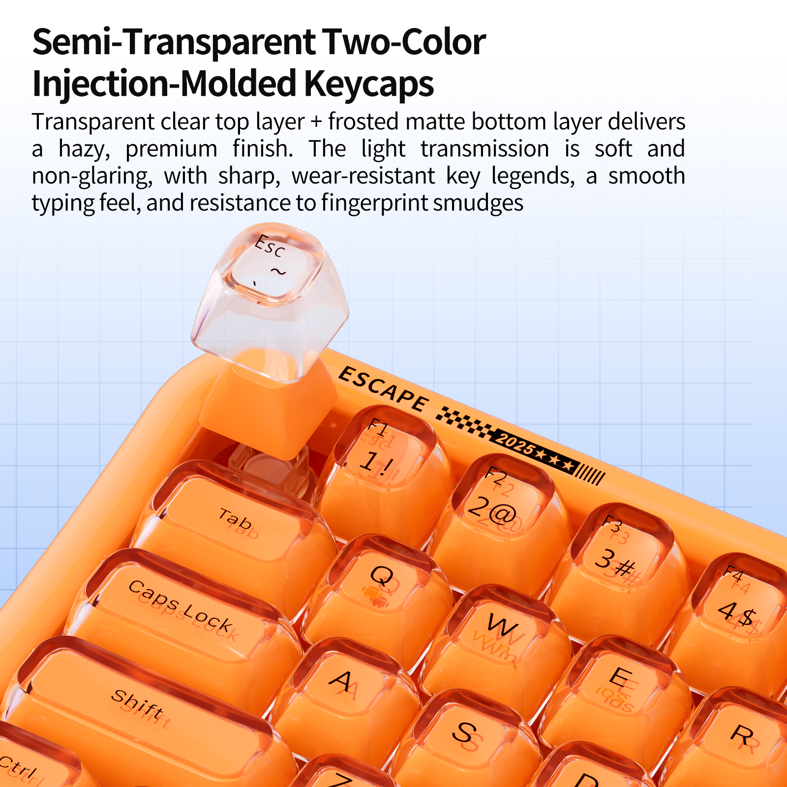 Mofii kompaktní bezdrátová RGB klávesnice Pearl SK-711CTM oranžová