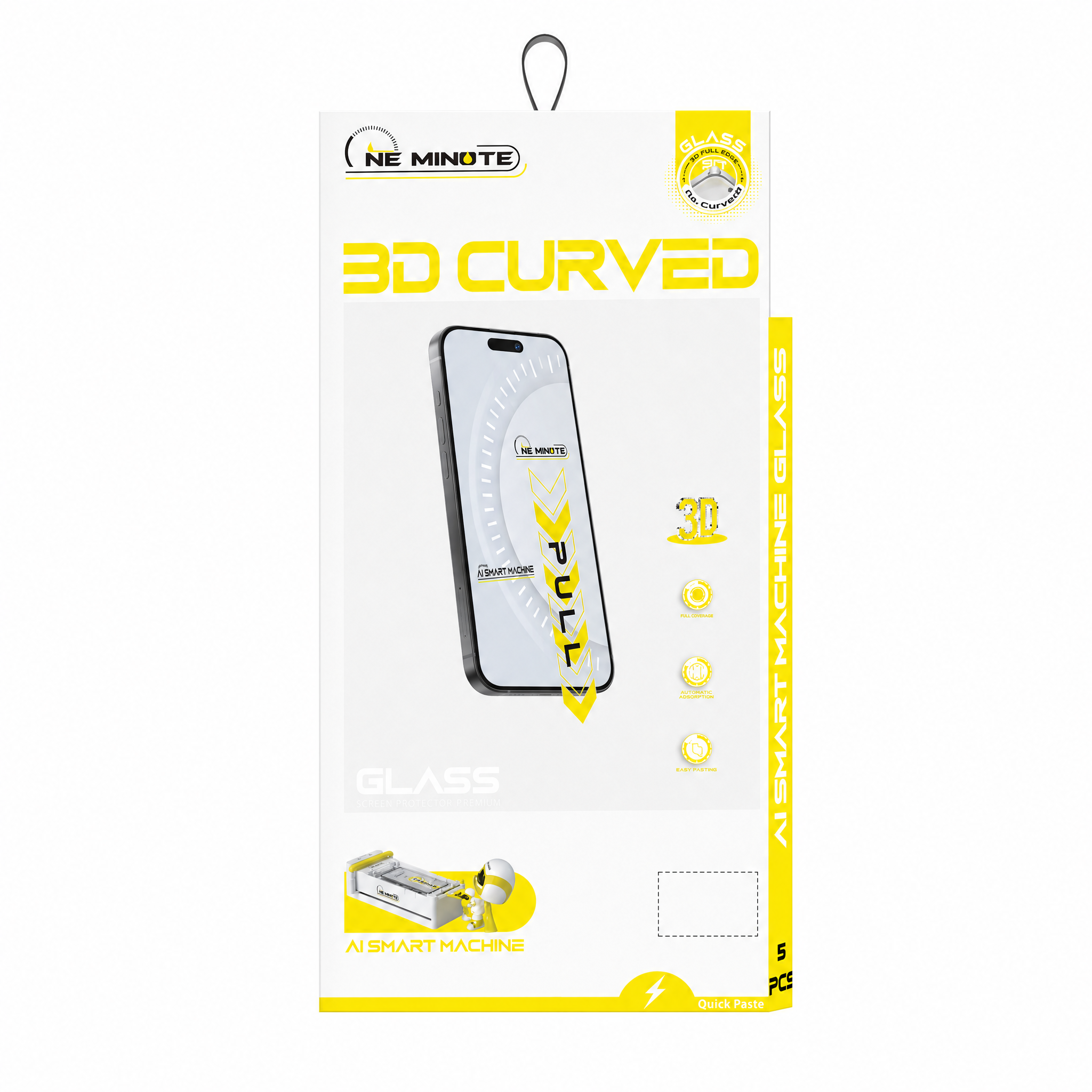 Oneminute Zaoblené tvrzené sklo iPhone 115 - iPhone 16 3D Curved Glass pro AI Smart Machine 5 ks
