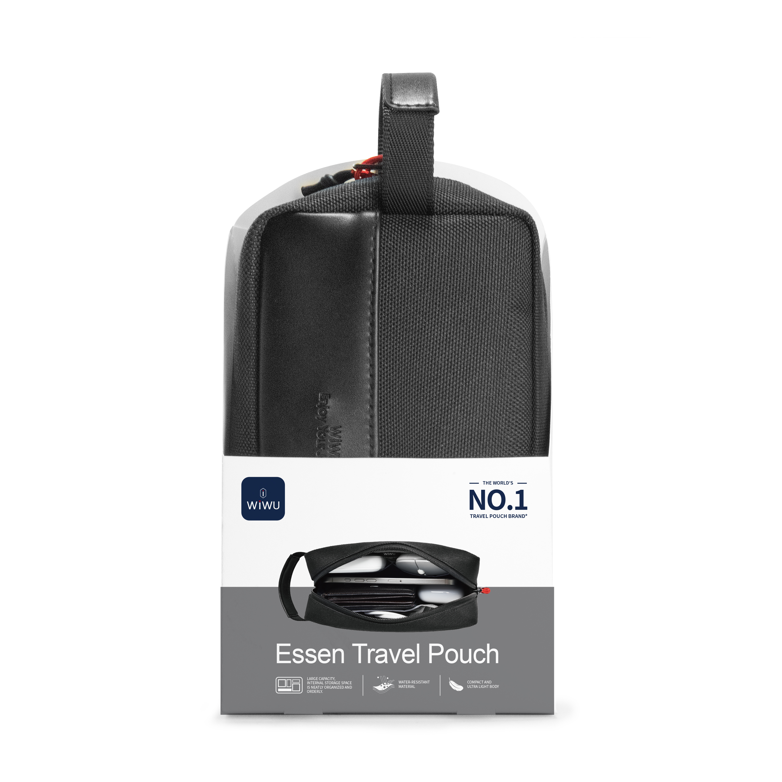 WiWU Essen Travel Pouch cestovní organizér na kabely a příslušenství černý