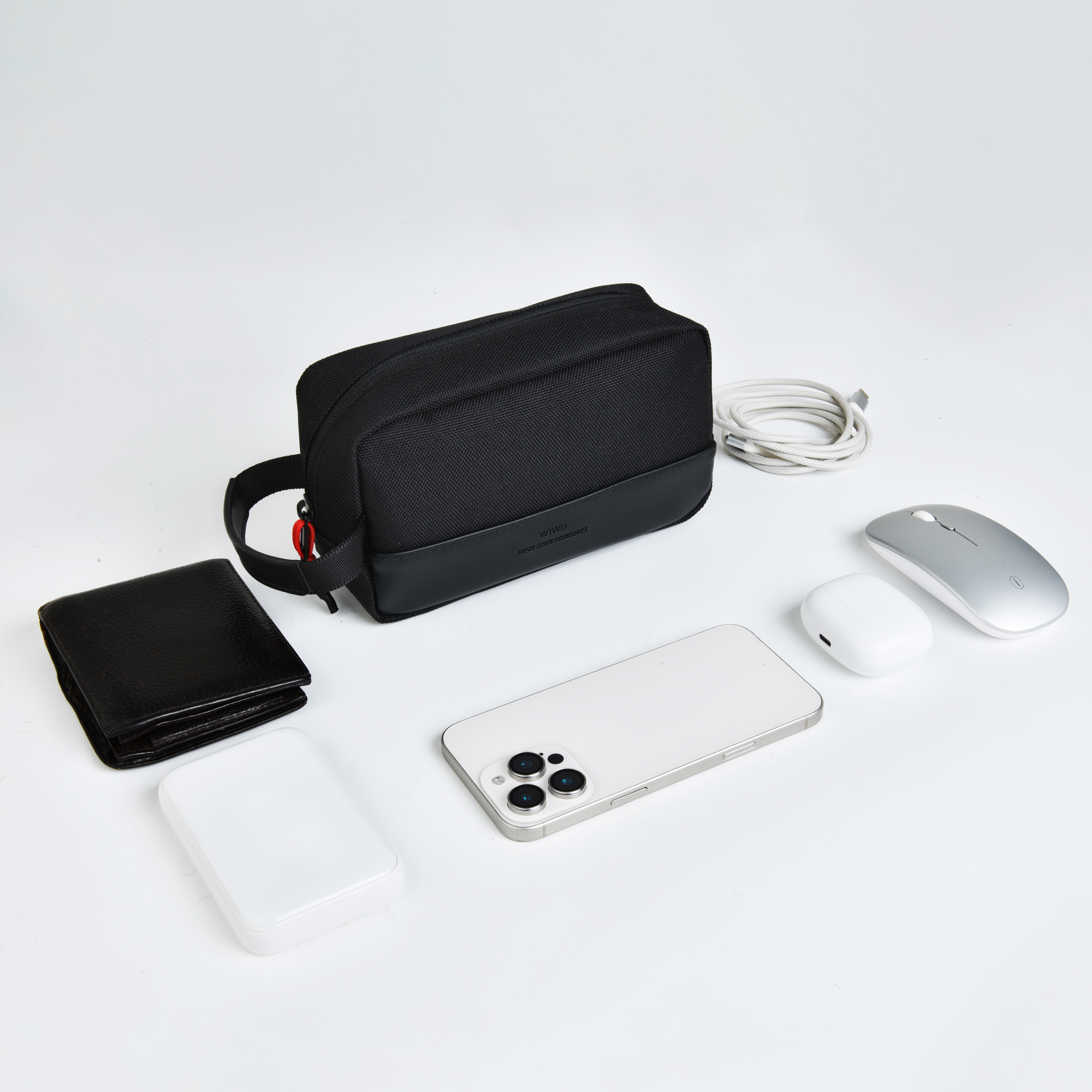 WiWU Essen Travel Pouch cestovní organizér na kabely a příslušenství černý