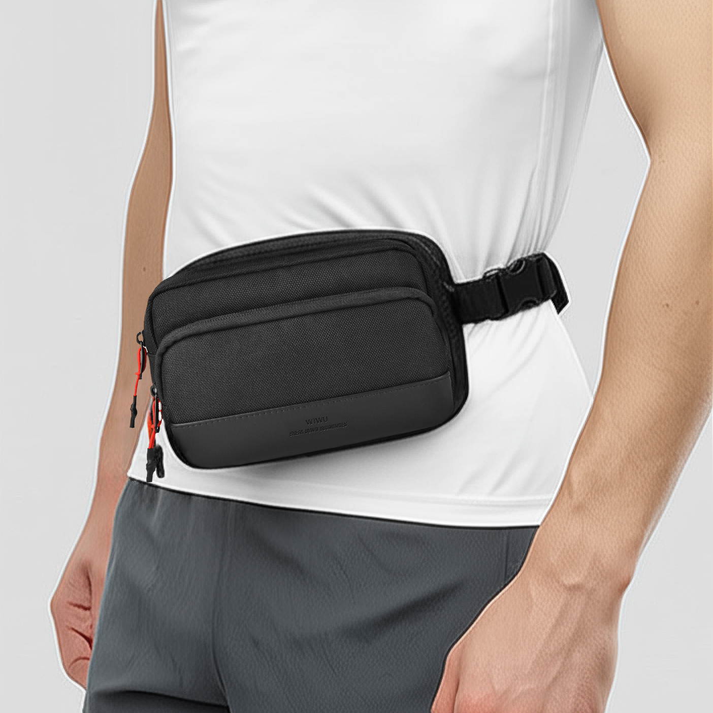 WiWU Essen 2 in 1 Crossbody Bag městská taška přes rameno 20 × 14 × 6 cm černá
