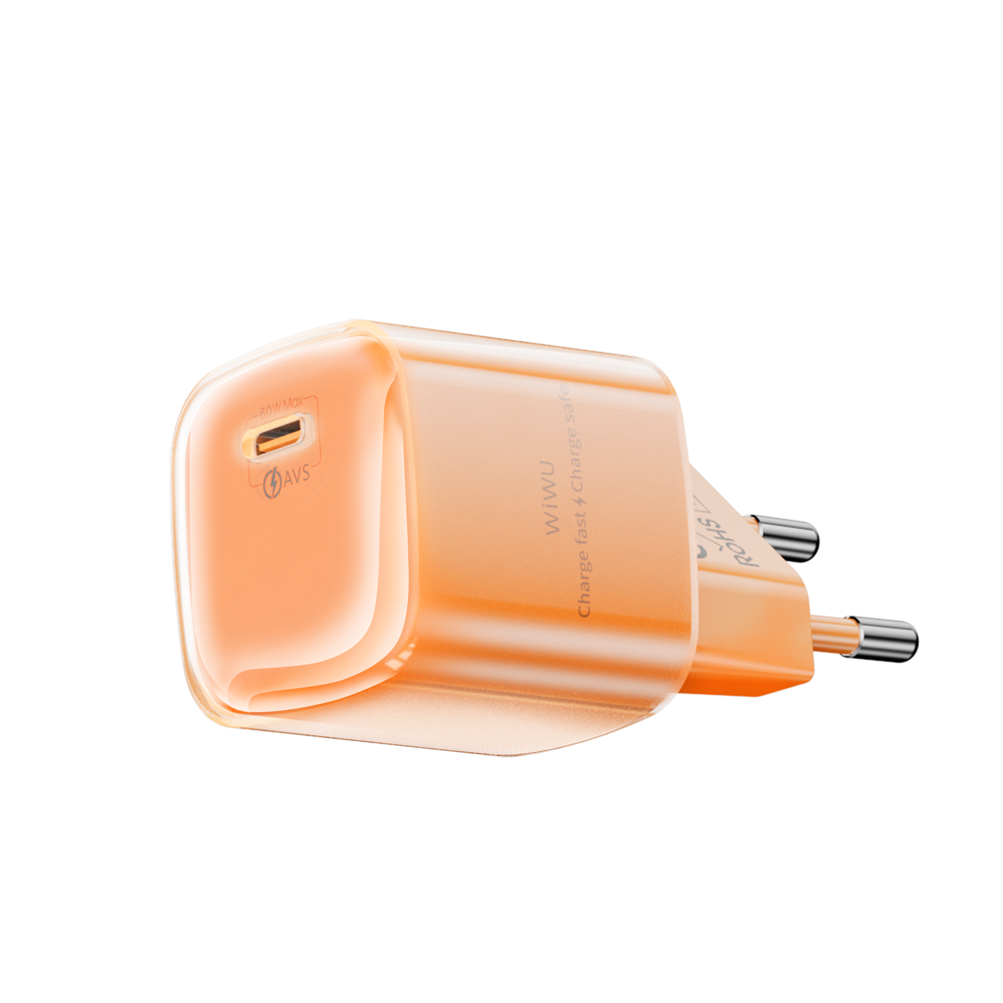 WiWU Jade Wi-G037 60 W GaN AVS USB-C síťová nabíječka EU oranžová