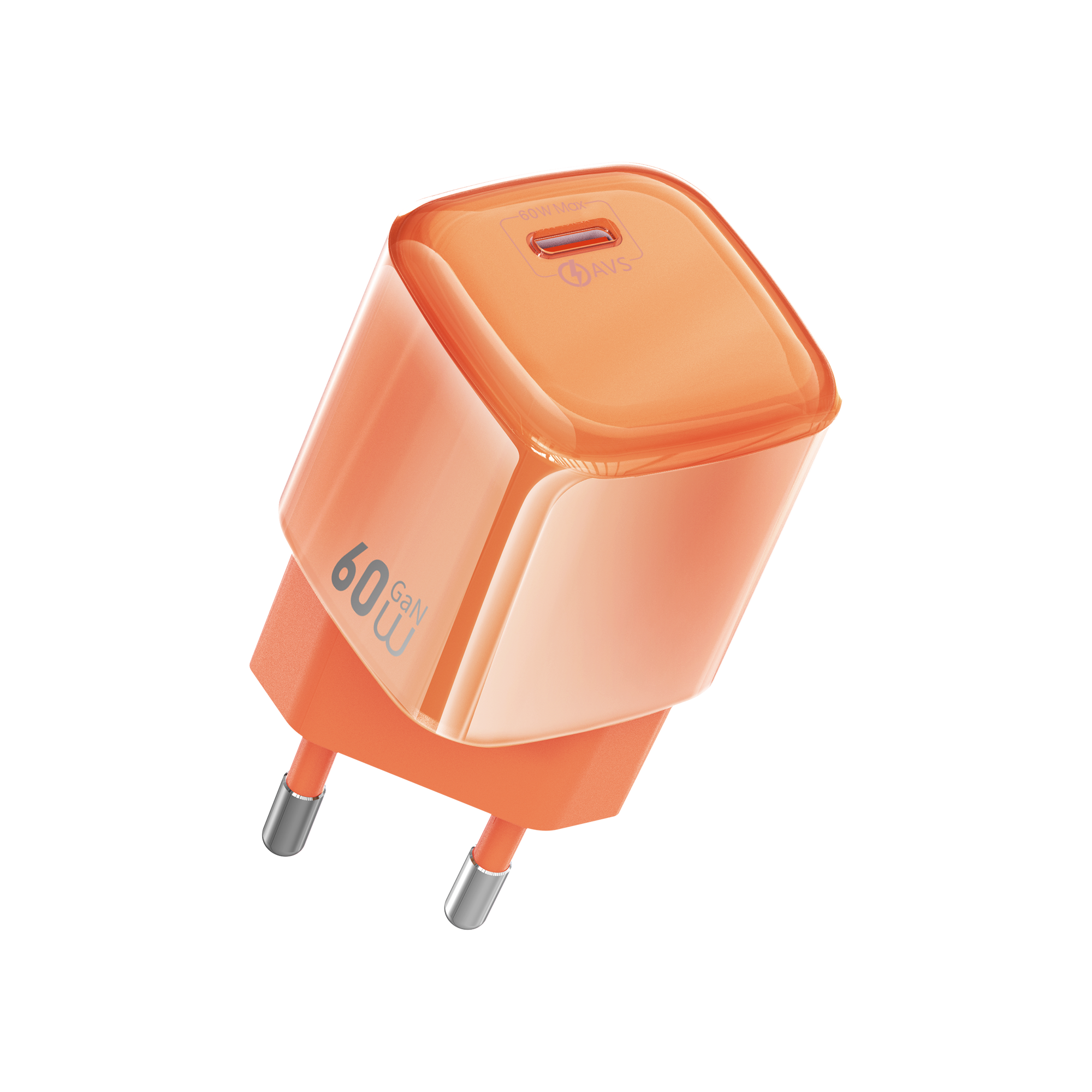 WiWU Jade Wi-G037 60 W GaN AVS USB-C síťová nabíječka EU oranžová