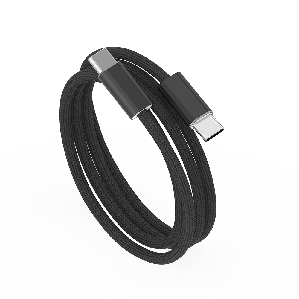 WiWU Essen Wi-C101 kabel USB-C / USB-C 240 W 1,5 m nylonově opletený černý