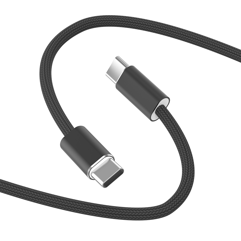 WiWU Essen Wi-C101 kabel USB-C / USB-C 240 W 1,5 m nylonově opletený černý